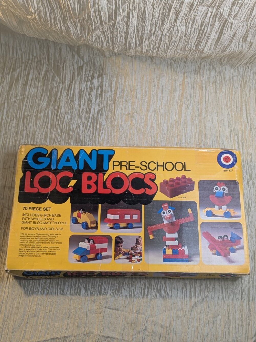 Giant Loc Bloc Complete Vintage Loc Blocs Original Box ENTEX No 1041 Pre School